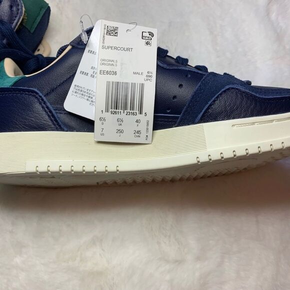 ADIDAS SUPERCOURT SHOESCOLLEGIATE NAVY / GREEN MEN’S SIZE 7 - Picture 11 of 14